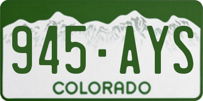 CO license plate 945AYS