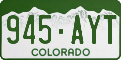 CO license plate 945AYT
