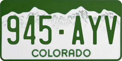 CO license plate 945AYV
