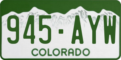 CO license plate 945AYW
