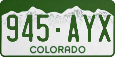 CO license plate 945AYX