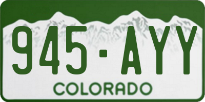 CO license plate 945AYY