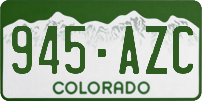 CO license plate 945AZC
