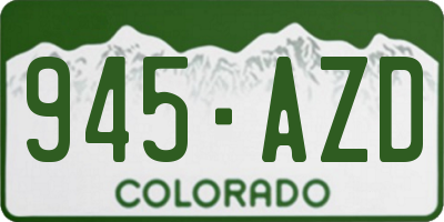 CO license plate 945AZD