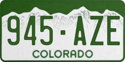 CO license plate 945AZE