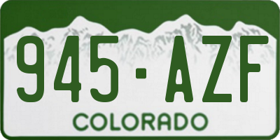 CO license plate 945AZF