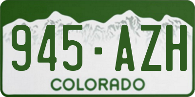 CO license plate 945AZH