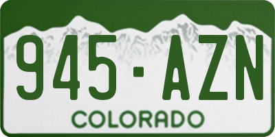 CO license plate 945AZN