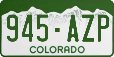 CO license plate 945AZP