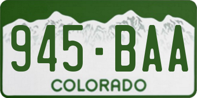 CO license plate 945BAA