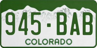 CO license plate 945BAB