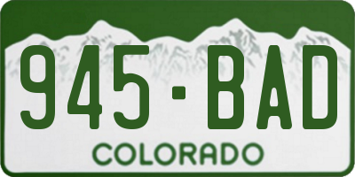CO license plate 945BAD