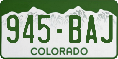CO license plate 945BAJ