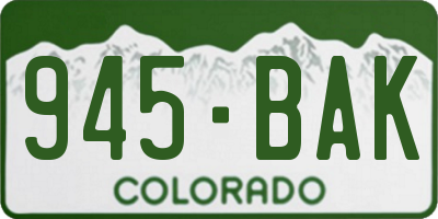 CO license plate 945BAK