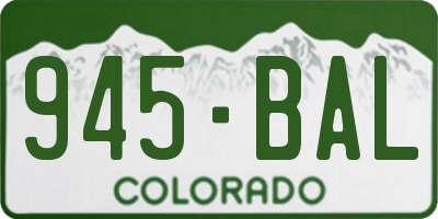 CO license plate 945BAL