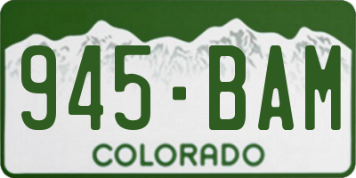 CO license plate 945BAM