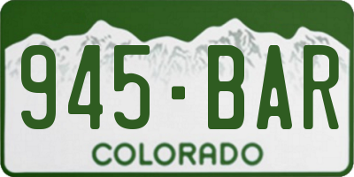 CO license plate 945BAR