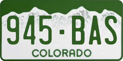 CO license plate 945BAS