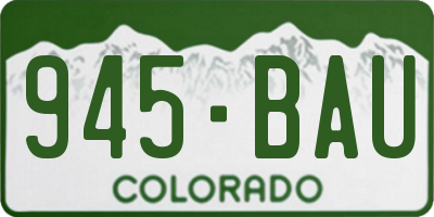 CO license plate 945BAU