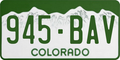 CO license plate 945BAV