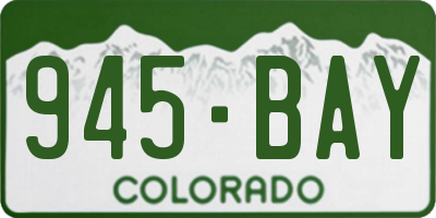 CO license plate 945BAY
