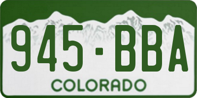 CO license plate 945BBA
