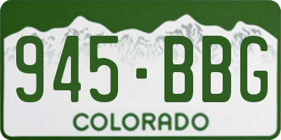 CO license plate 945BBG