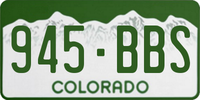 CO license plate 945BBS