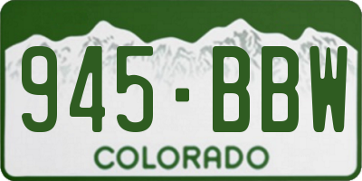 CO license plate 945BBW