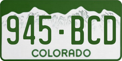 CO license plate 945BCD