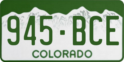 CO license plate 945BCE