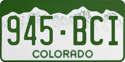 CO license plate 945BCI