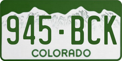 CO license plate 945BCK