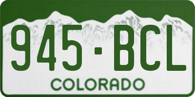 CO license plate 945BCL