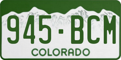 CO license plate 945BCM