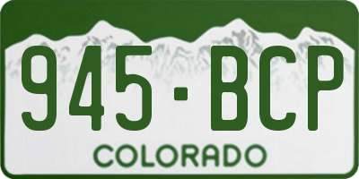 CO license plate 945BCP
