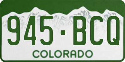 CO license plate 945BCQ