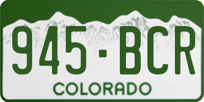 CO license plate 945BCR