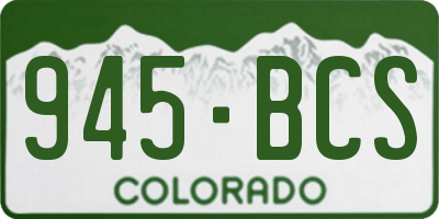 CO license plate 945BCS