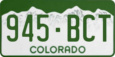 CO license plate 945BCT