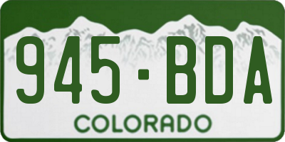 CO license plate 945BDA