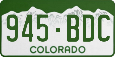 CO license plate 945BDC