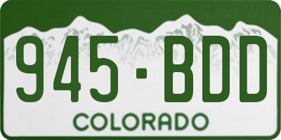 CO license plate 945BDD