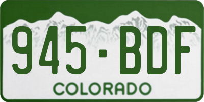 CO license plate 945BDF