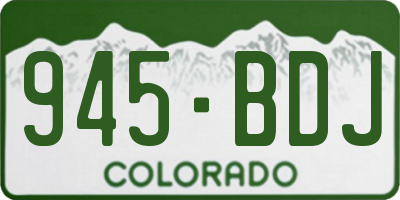 CO license plate 945BDJ