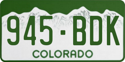 CO license plate 945BDK