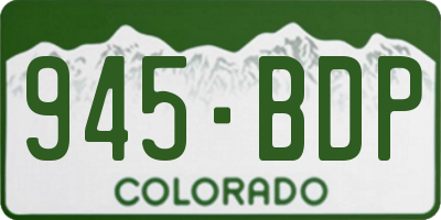 CO license plate 945BDP
