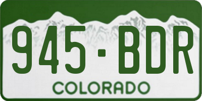 CO license plate 945BDR