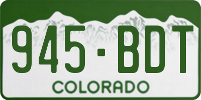 CO license plate 945BDT