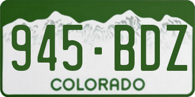 CO license plate 945BDZ